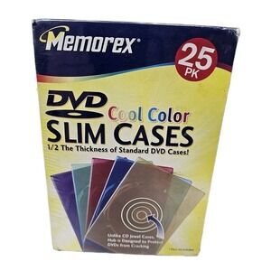 Memorex "Cool Color" Slim CD DVD Jewel Case (25pk)